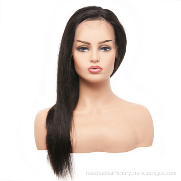 Wholesale Natural Color Cuticle Aligned Unprocessed Brazilian Remy Human Hair13X4 Lace Front Wigs